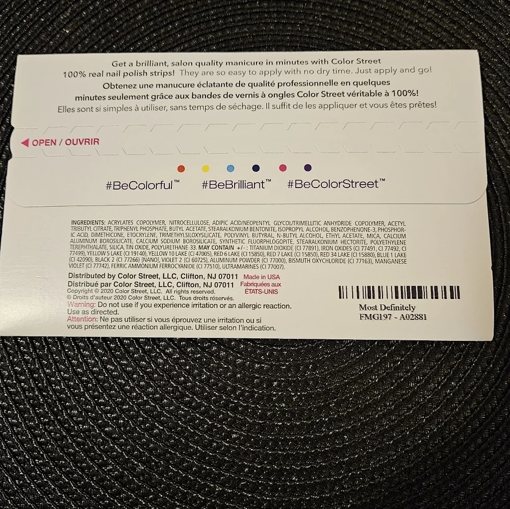 Color Street Nail Strips - Most Definitley (NWT)